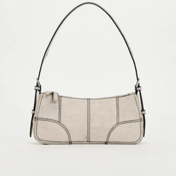 Zara Crackled Effect Mini Shoulder Bag